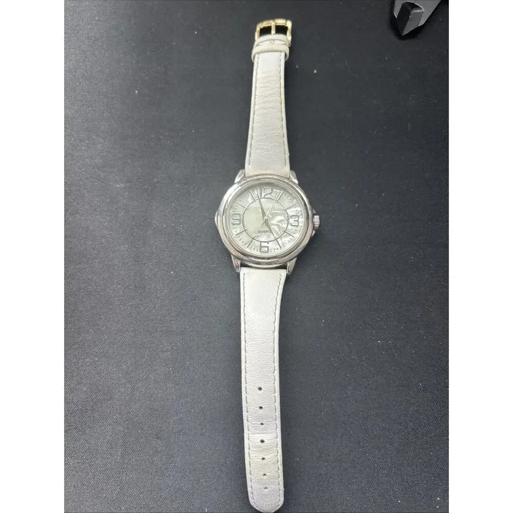 Silver Tone Pearlized Dial Women’s Quartz Watch